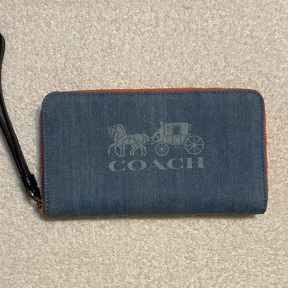 Coach Denim Wristlet Wallet